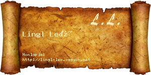 Lingl Leó névjegykártya